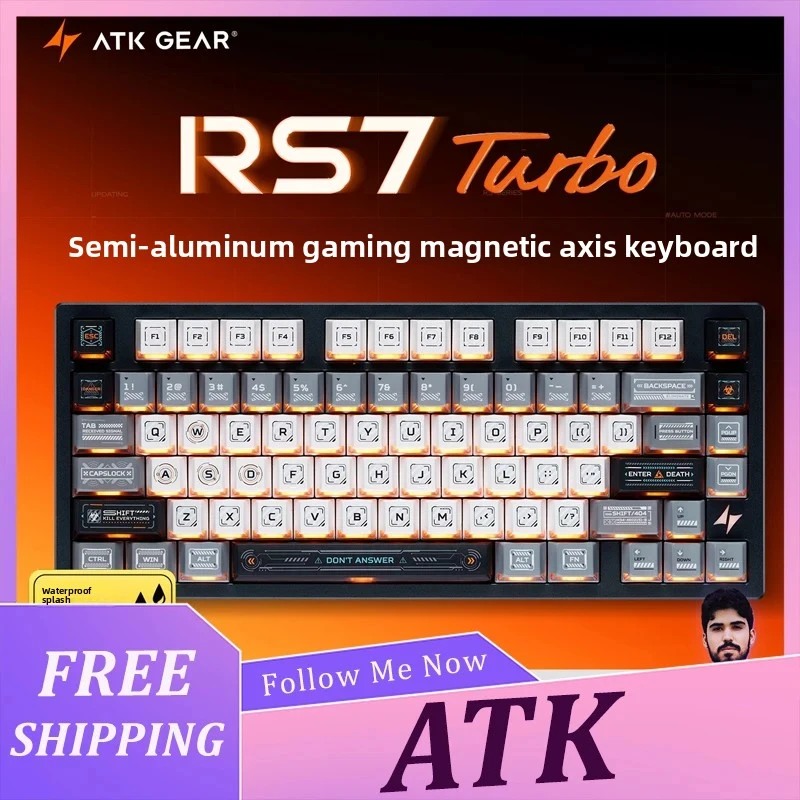 ATK RS7 Turbo ESports Hall Effect Mechanical Keyboard 75% Layout CNC Aluminum Key Cap Customized Switches Hot Swap E-Sports Game