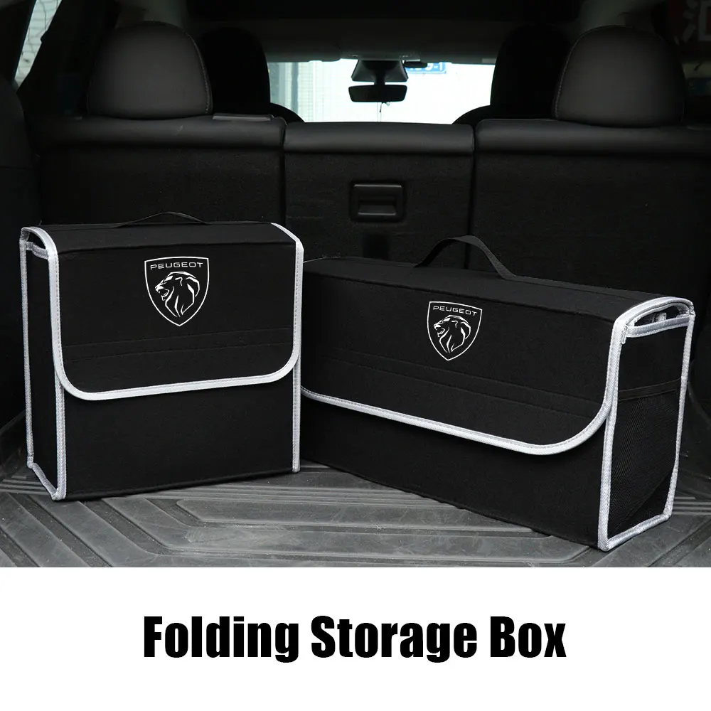 1PCS Foldable Car Trunk Storage Bag Auto Felt Cloth Storage Box Tools Accessories For PEUGEOT 206 207 208 307 308 2008 3008 4008