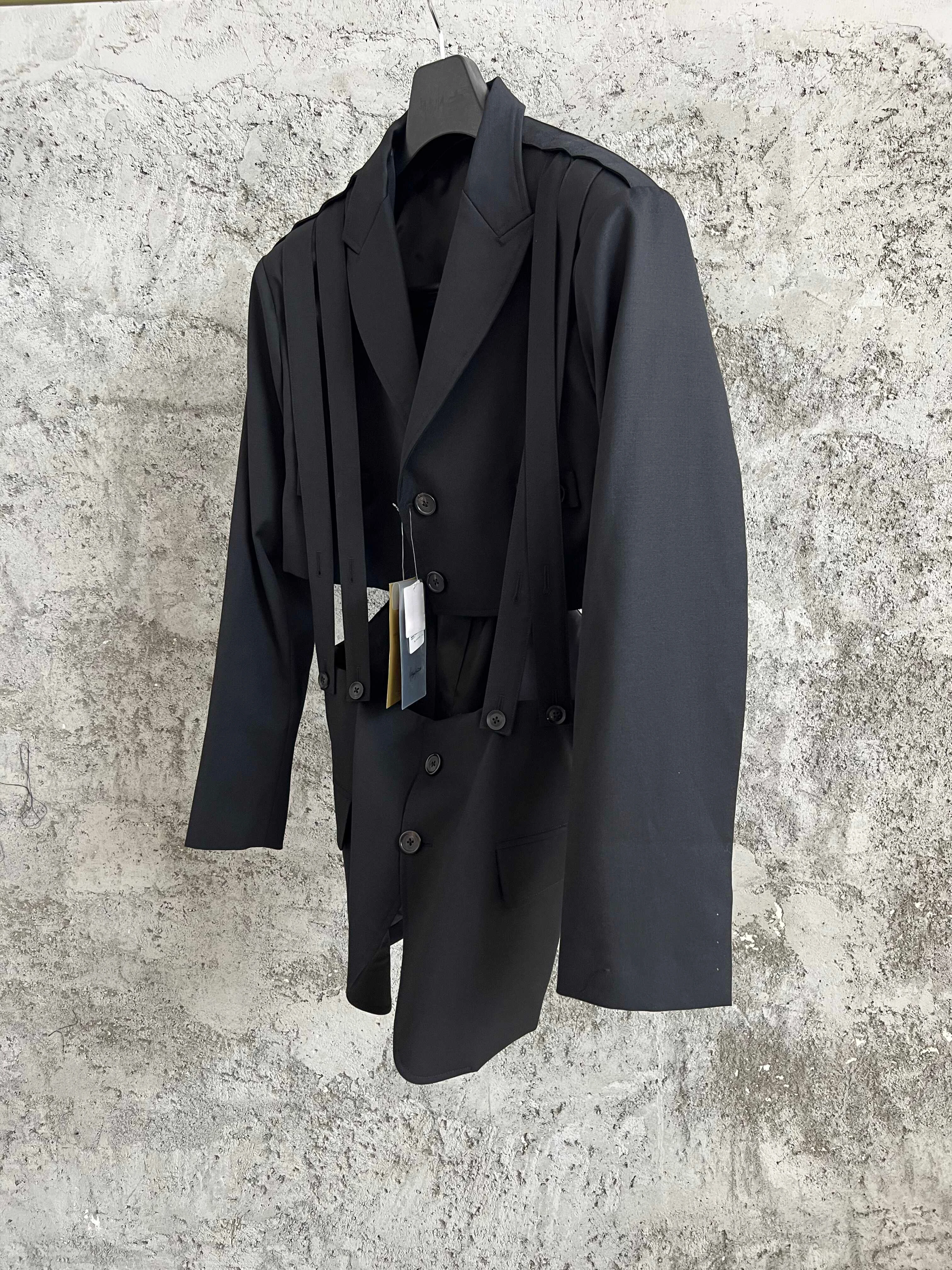 TOP-YAMAMOTO large pocket design solid color one-button suit long-sleeved suit collar suit jacket for men