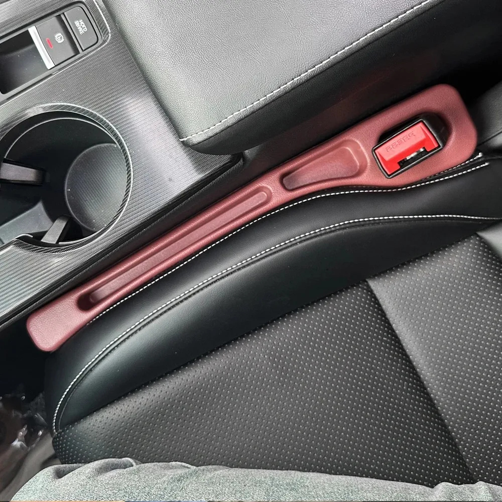 2Pcs Car Seat Gap Filler Organizer - Universal Anti-Drop Leak-Proof Strip with Storage Slot Auto Console Side Cushion