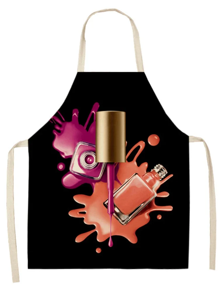 Nail Polish Lipstick Apron Kitchen Linen Aprons Bibs Cleaning for Aprons for Women Home Cooking Accessories Apron фартук Mandil