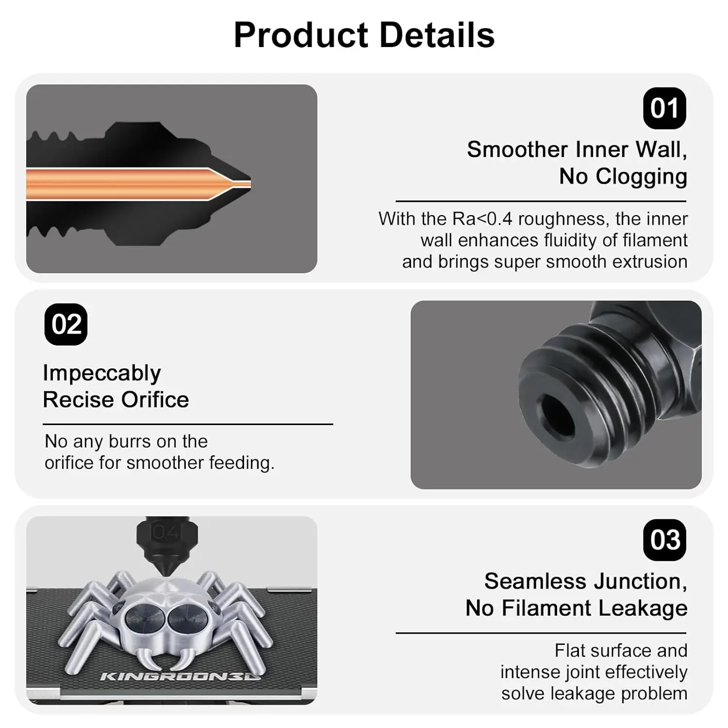 Creality MK8 Düse CR-6 SE Hartstahl Messing verkupferte Düsen für CR6 SE CR5 PRO /Ender 3 S1 pro / CR10 V2 / Ender 3-Düse – Detail 13