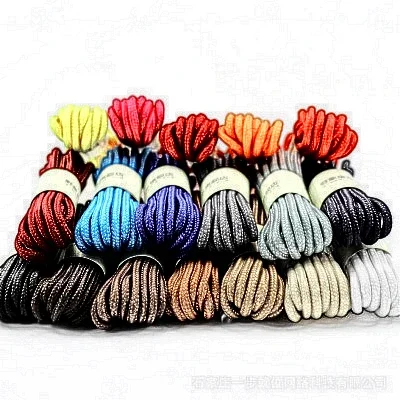 2 Pairs Solid Round Pure Round Shoelaces Beige Laces Durable Polyester Lace Boots Martin Boots Hiking Snow Lace Shoes