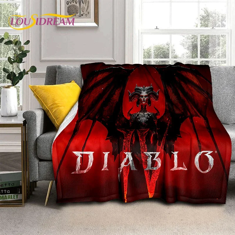 Diablo 3D Retro Game Gamer Soft Flannel Blanket for Beds Bedroom Sofa Picnic,Throw Blanket for Cover Outdoor Leisure Nap Gift