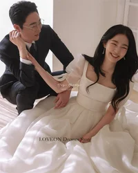 GIOIO, vestidos de novia de jardín de Corea con cuello cuadrado, mangas abullonadas, princesa Stealth Khu Anelli, vestidos de novia de Organza personalizados para fiesta, novia para mujer