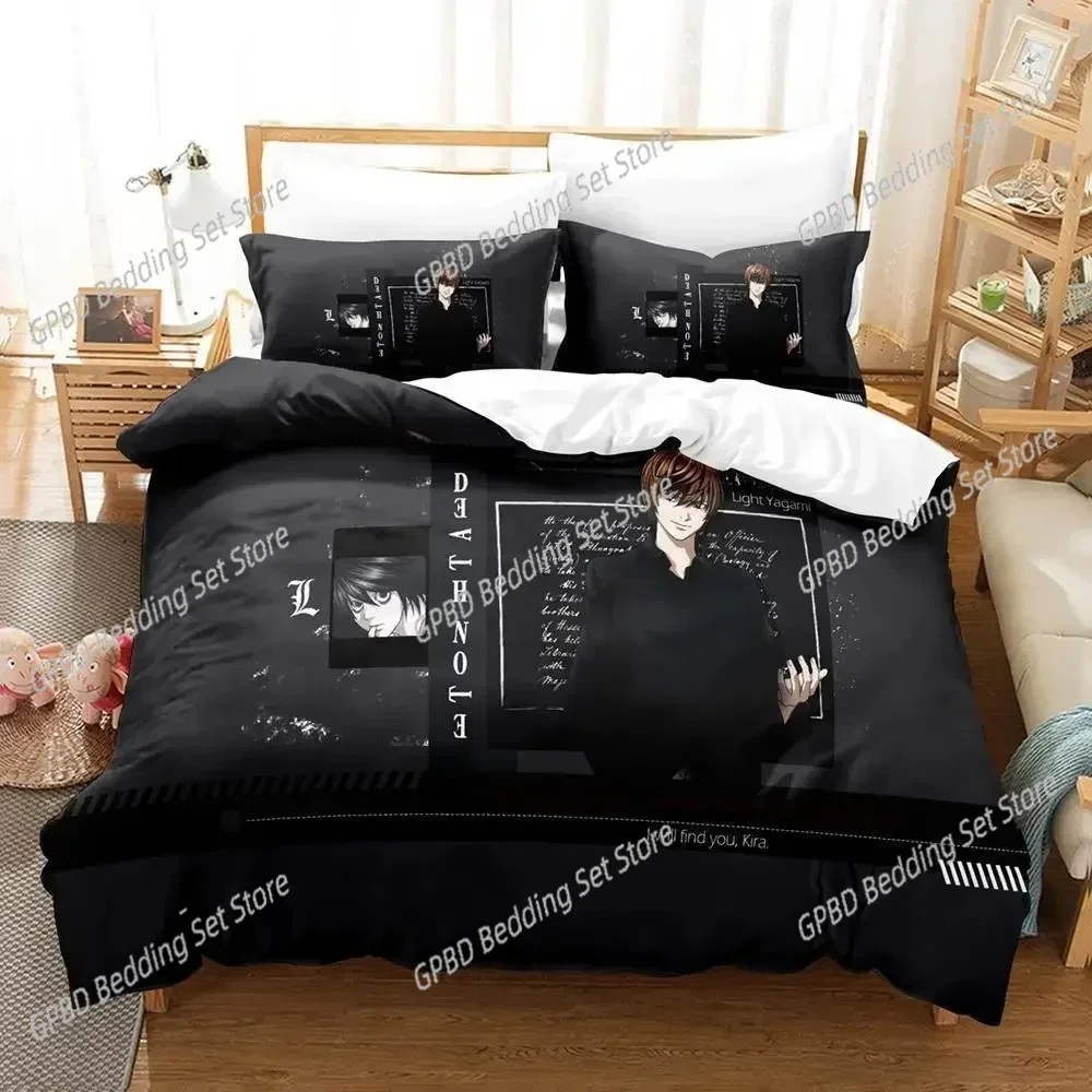 New Death Note Bedding Set For Bedroom Soft Modern Bedspreads Comefortable Kids Duvet Cover Quilt Cover And Pillowcase