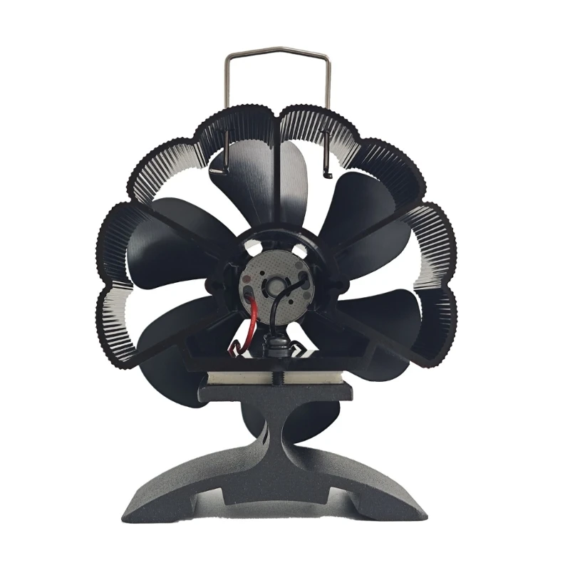 Stove Fan Black Fireplaces 6 Leaves Heat Powered Stove Fan for Wood Burners Fireplaces Fan for Home Outdoor