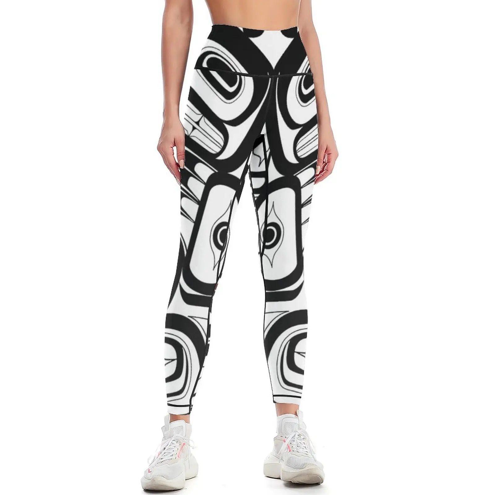 

Pacific Northwest Orca Raven Bear totem Formline Hiada Salish style first nations native american Leggings