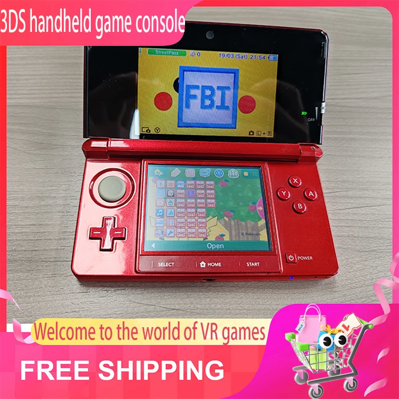 Überholte Original 3DS-Spielekonsole 3,5-Zoll-Touchscreen Kostenlose Spiele für Nintendo 3DS Handheld-Spielekonsole FBI und Homebrew