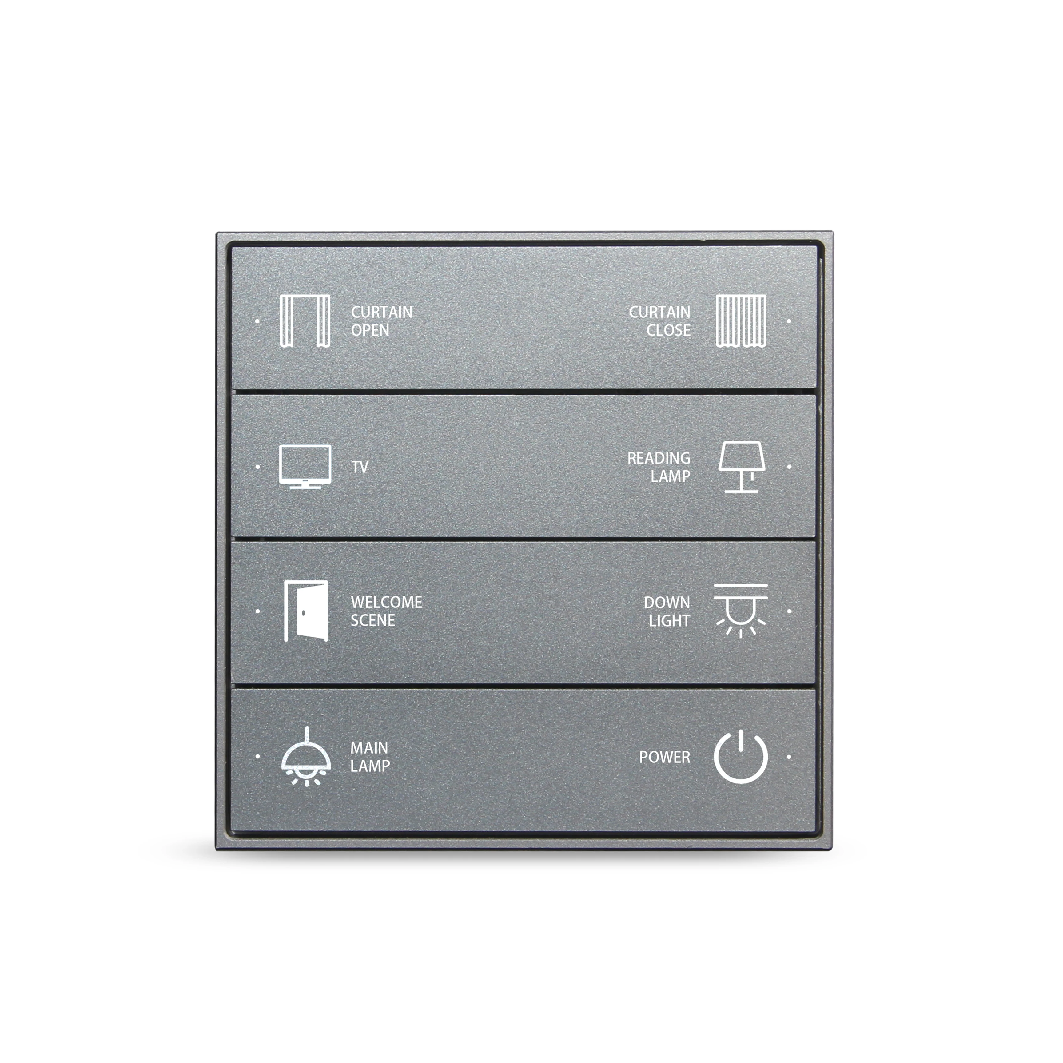 Smart Automation System Smart Home Hotel Wall Switch Intelligent Silver 8 Push Button Panel
