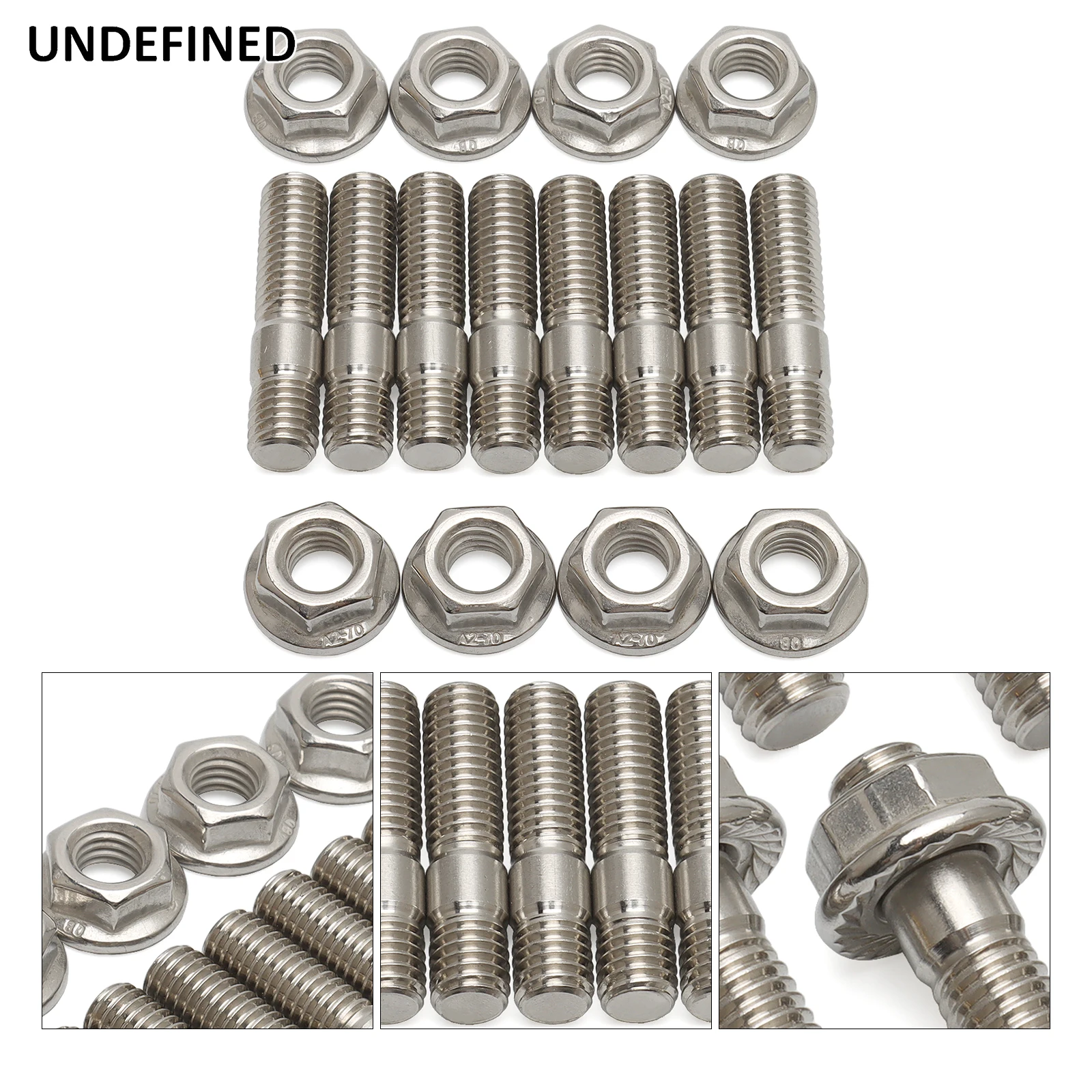 Auspuffkrümmer-Befestigungsschrauben mit gezackten Muttern, M8*35, für Yamaha Fazer VMAX, Suzuki Bandit, Honda, Kawasaki Ninja ZX-14R, ZX-6R, ZX6R. – Detail 5