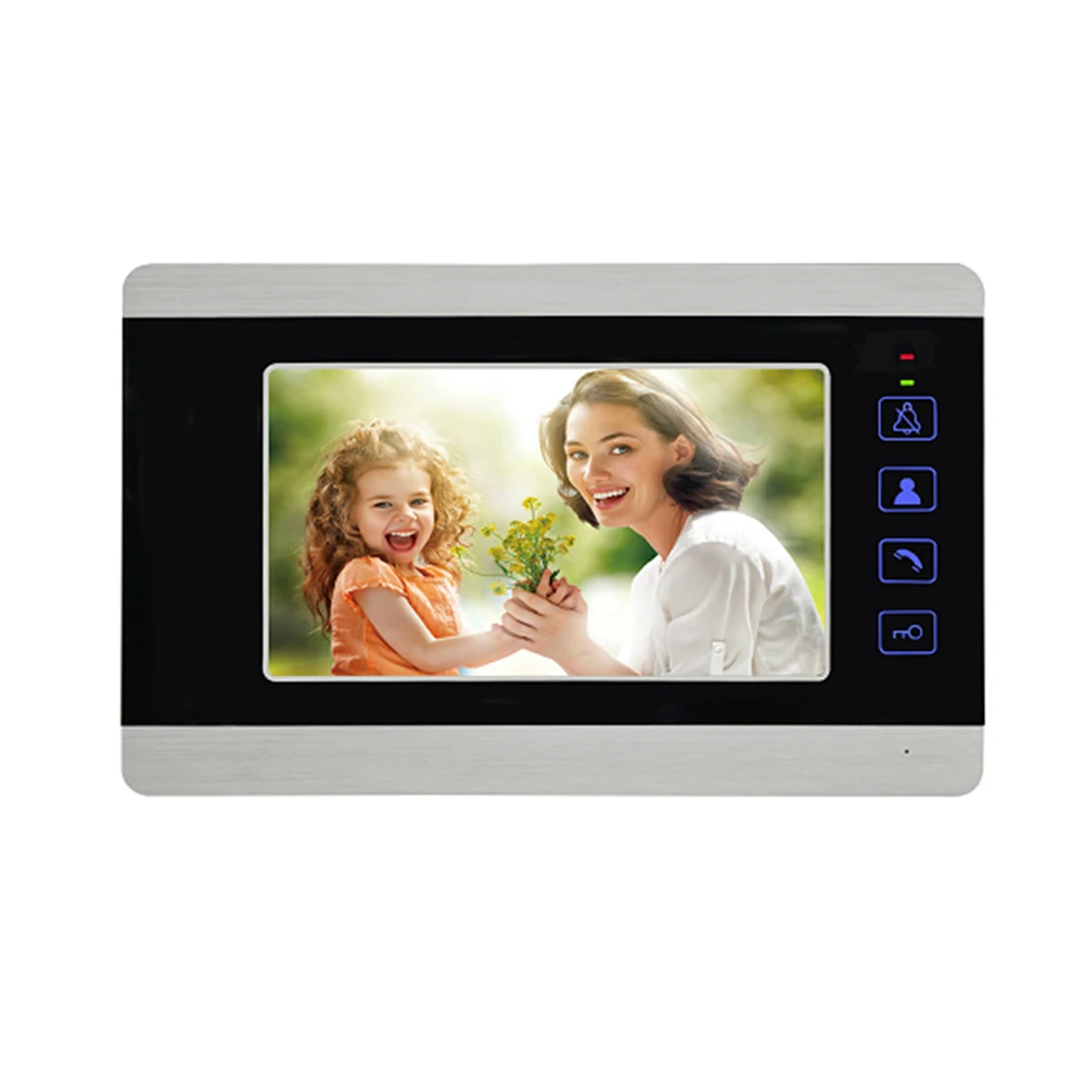 1 Set Video Deurbel Met 7 "Kleur Touch Panel Display Wired Deurtelefoon Intercom Systeem Gebruik Rfid Card unlock