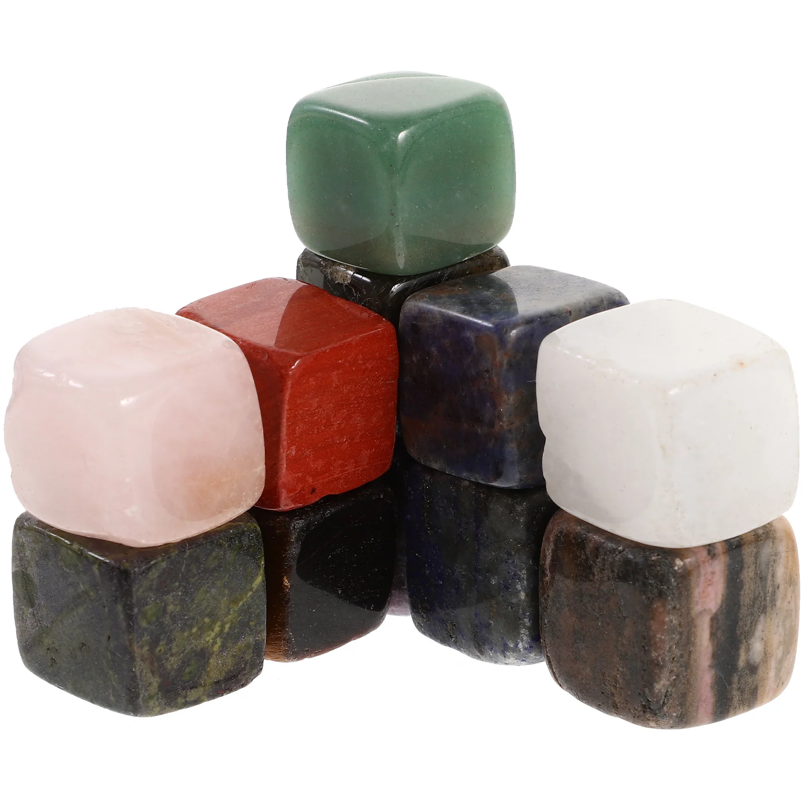 

11pcs Crystal Ice Cubes Reusable Whiskey Stones Drink Coolers Non Corrosive Compact Portable For Beach Party Home