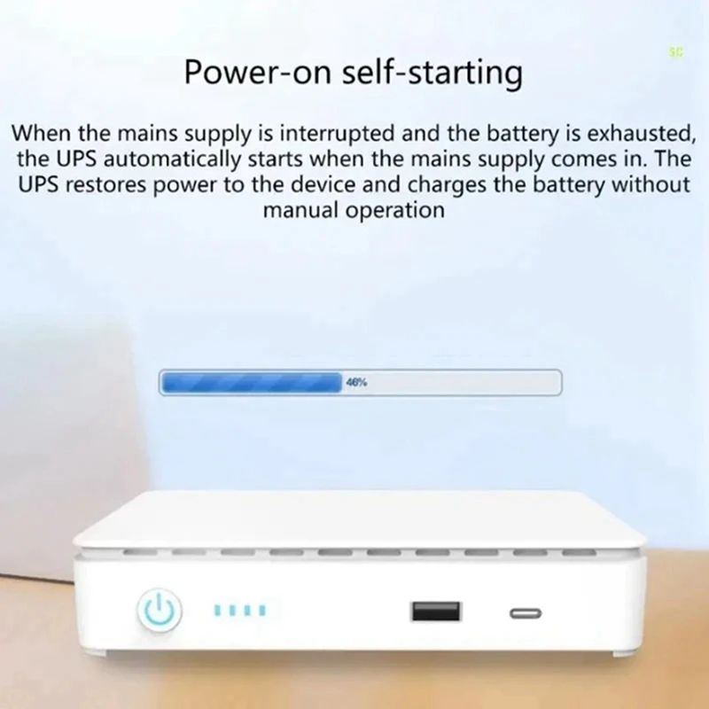 POE Mini UPS Router Power Outage Backup Power Supply DC Uninterruptible Power Supply Routing Switch (10400MAH)EU-Plug