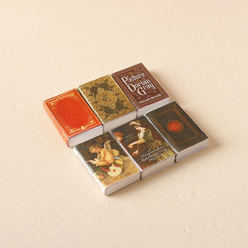 6Pcs 1:12 Dollhouse Miniature Book Comic Book Small Books Mini Model Kids Pretend Play Toys Doll House Accessories