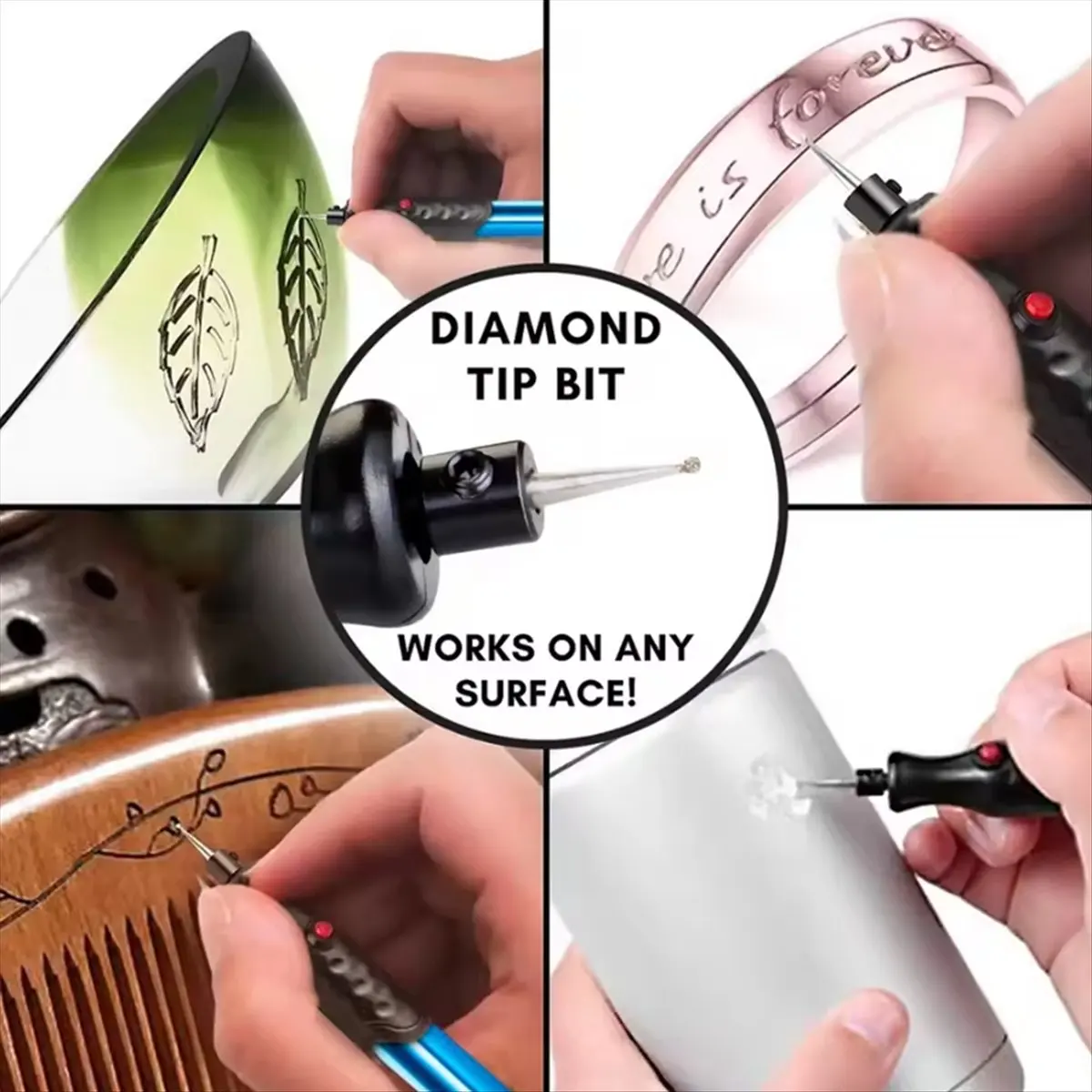 HITL Electric Micro-Engraver Pen Carve Cordless Engraver Engraving Tool for DIY Jewellery Making Metal Glass Wood