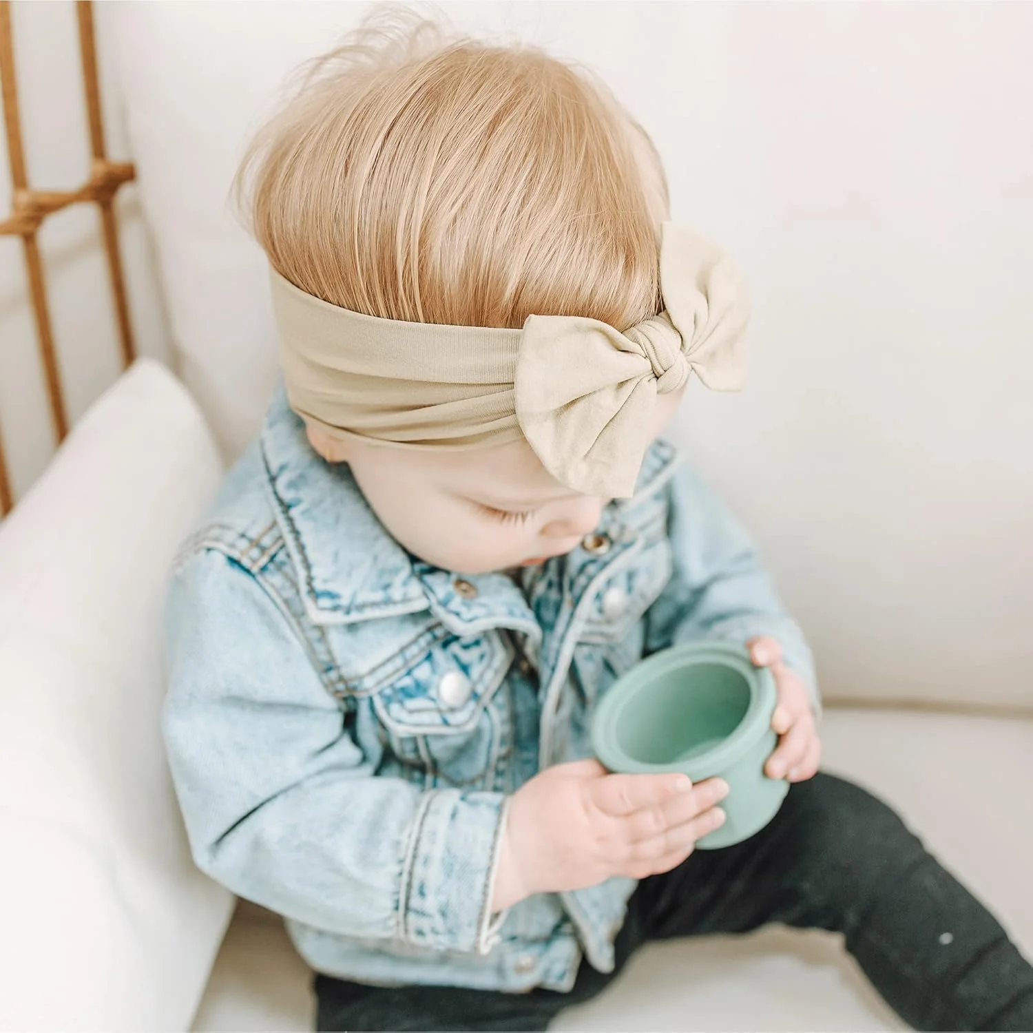 21 fasce per capelli in nylon per bambini, fasce per capelli, elastici per capelli, per neonate, neonati e bambini piccoli