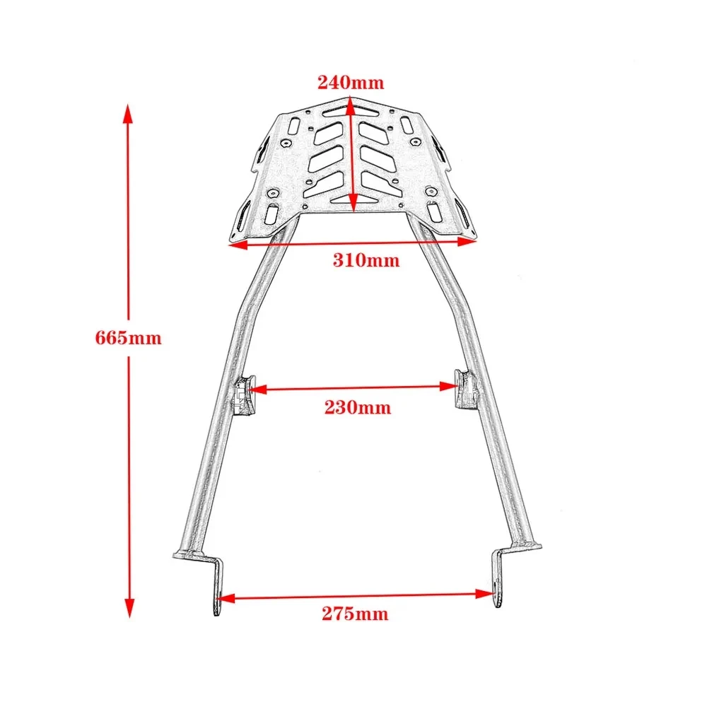 Motorcycle Rear Rack Luggage Rack Carrier Shelf Top Box Holder Support Bracket For YAMAHA MT09 MT-09 SP 2021- 2023