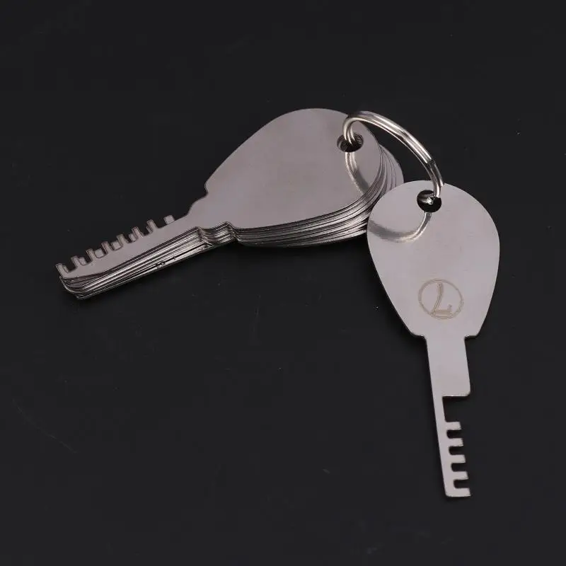 Durable HUK Stainless Steel Comb Lock Repair Tool Set - 9 Pieces, with Key Blank Included