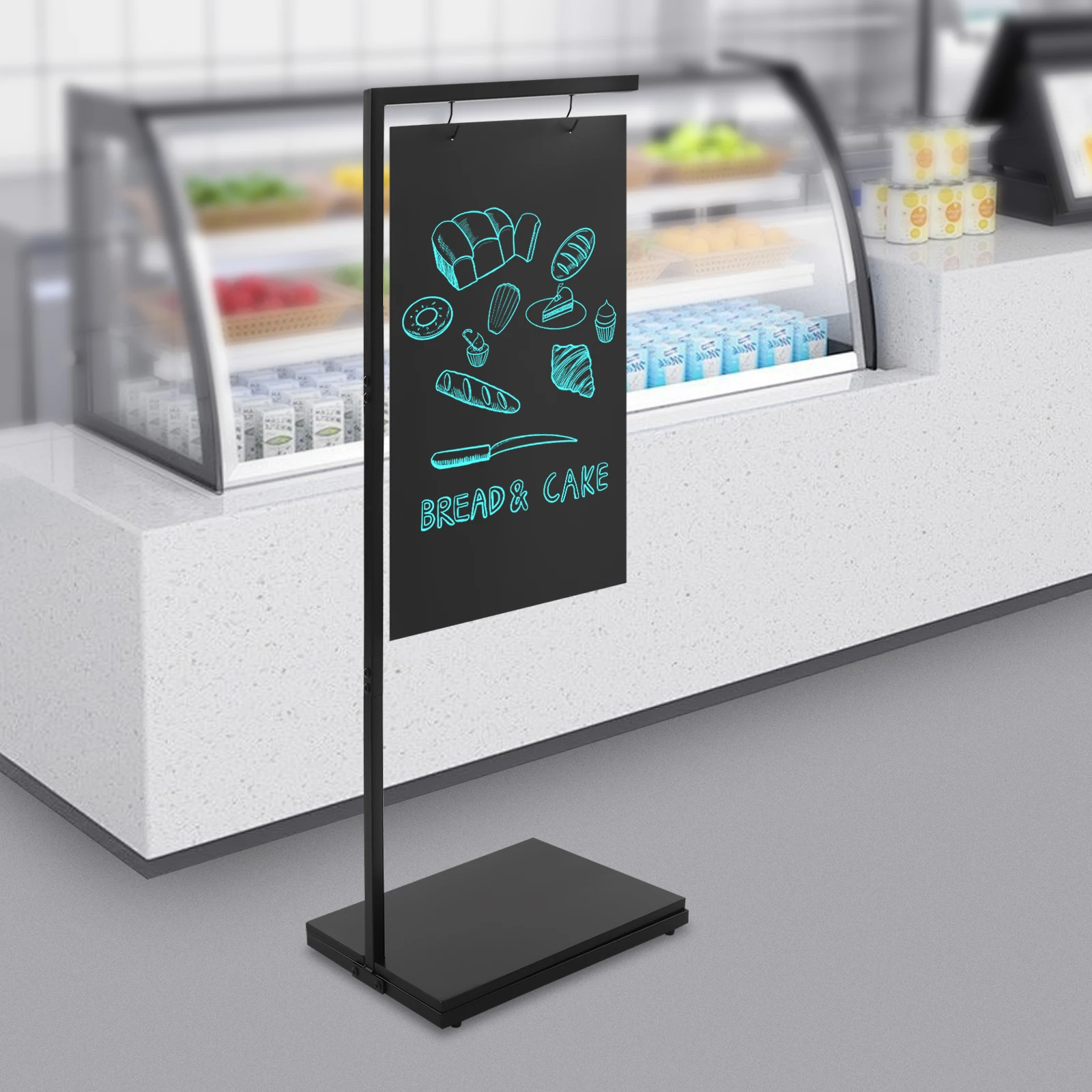 

Large Floor-Standing Chalkboard Sign, Outdoor Chalkboard Sign for Cafe Bar, Portable Double-Sided Chalkboard Sign