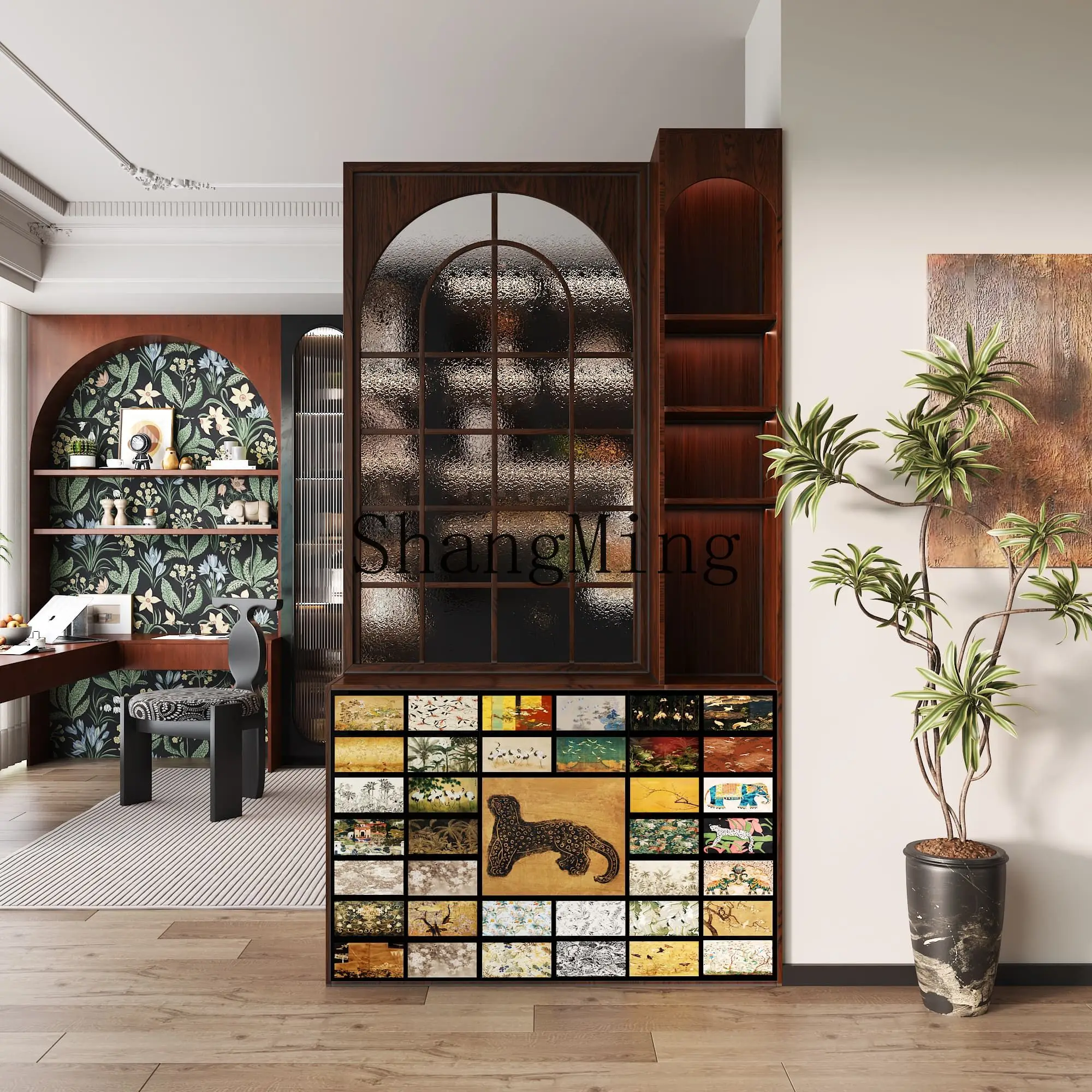 

CL solid wood entrance cabinet modern light luxury screen partition storage modern home storage shoe cabinet