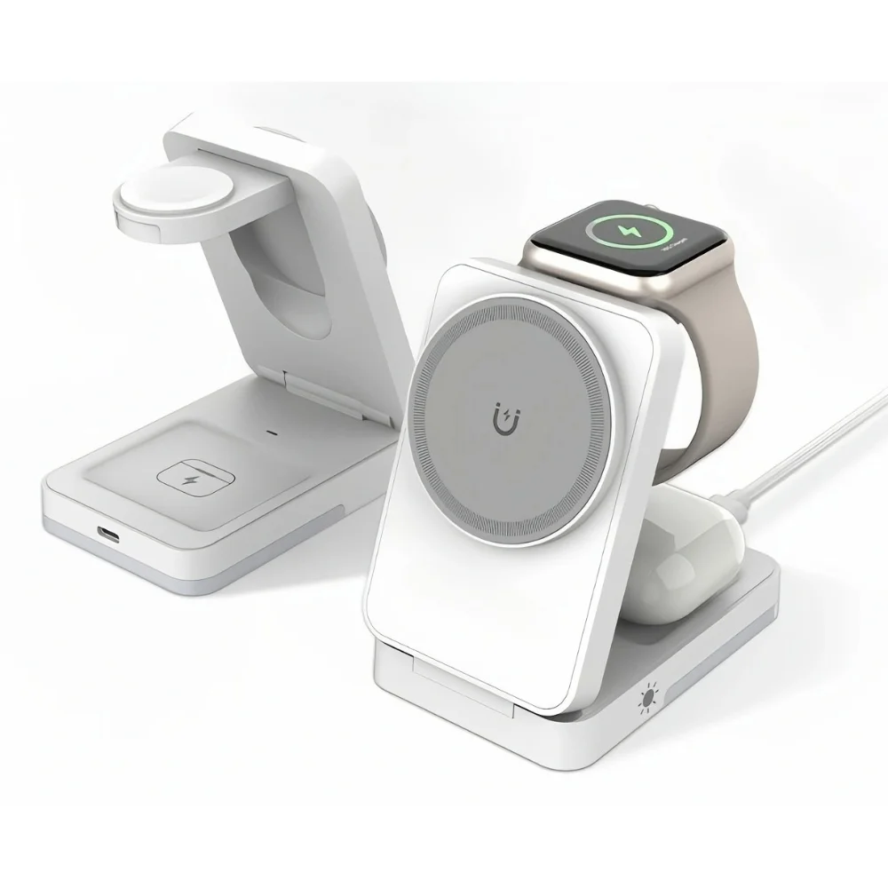 3-in-1 Kabellose Magnetische Ladestation für MagSafe iPhone17 16 15 14 13 12/ AirPods Pro3/2/ Apple Watch 11-2 SE Schnellladung – Detail 8
