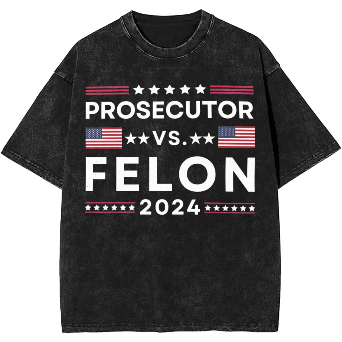 Printed Prosecutor VS Felon 2024 Washed T Shirts Merch Men Women Kamala Harris Joe Biden Tees Tops Oversize T-shirts