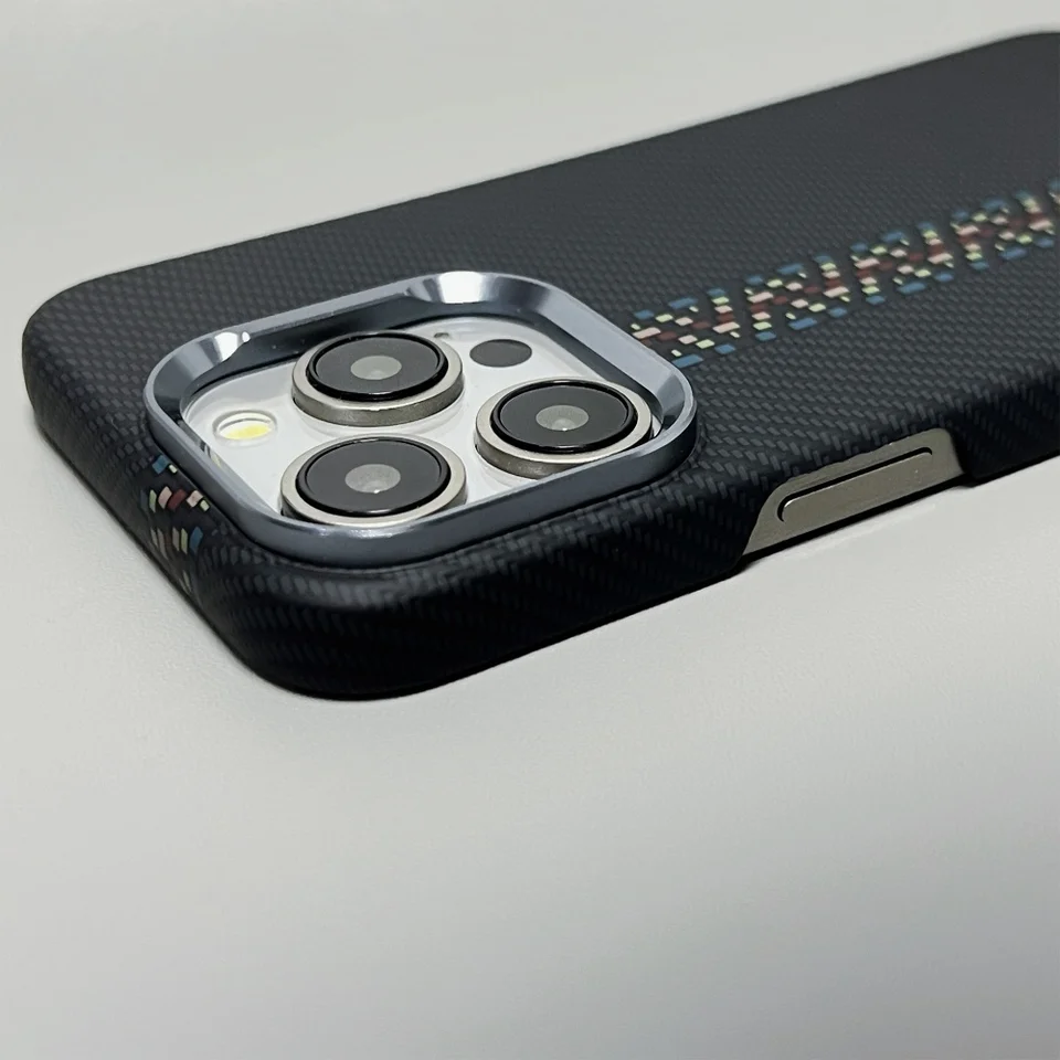 Funda magnética de fibra de kevlar de alta calidad para iPhone 17 16 15 14 18 Pro Max, con marco de metal para lente, a prueba de golpes 6