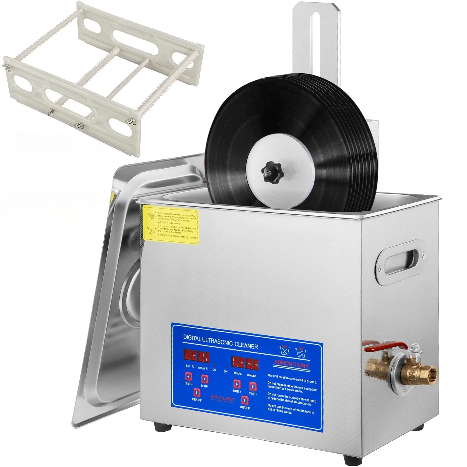 Limpiador Ultrasónico Sihao de 180W y 6L para Discos de Vinilo, con Control Mecánico de Perilla y Soporte, para Lentes de Contacto, Joyería Dental
