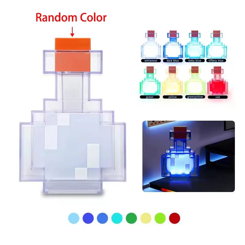 MC Game Potion Bottle Night Light 7 Colors Changing LED Lamp Rechargeable Tap Control Atmosphere Decor for Bedroom Desk Gifts view 6