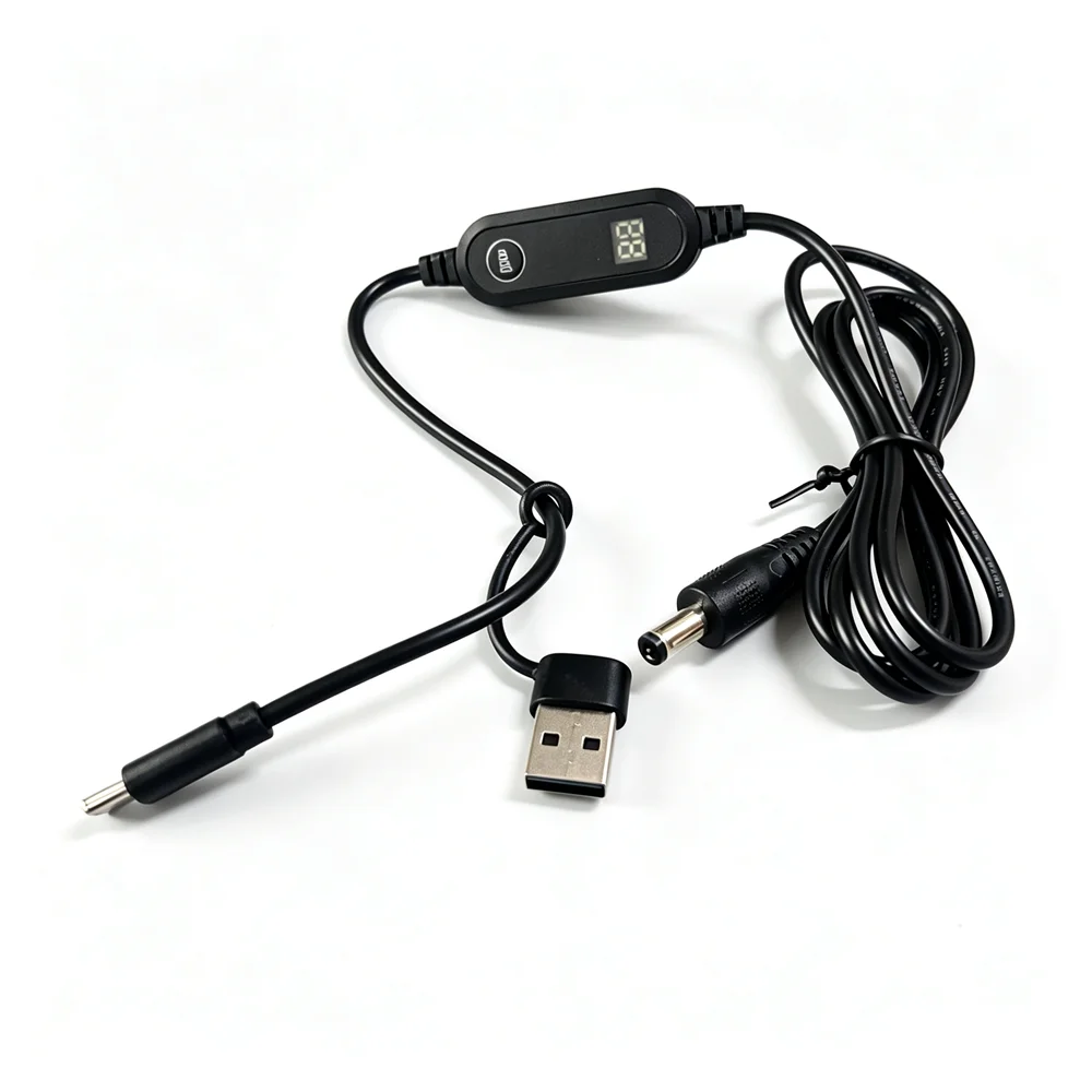 USB USB C To DC Power Boost Line Adjustable Voltage 5V To 12V Boost Converter Cable Adapter For Wireless Router TV BOX