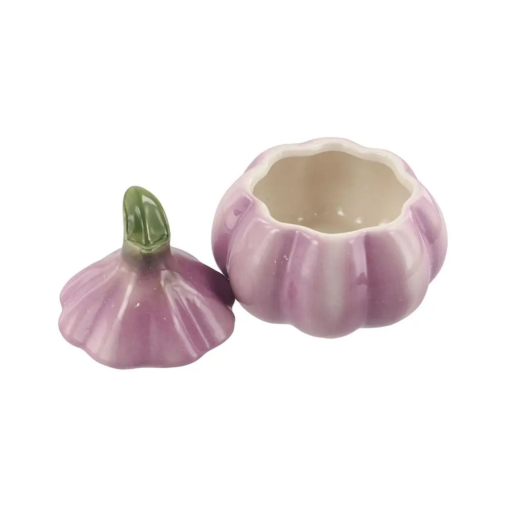 

Ceramic Jewelry Organizer Jar Garlic Shape Jar with Lid Jewelry Display Organizer Necklace Purple Porcelain Jewelry Case