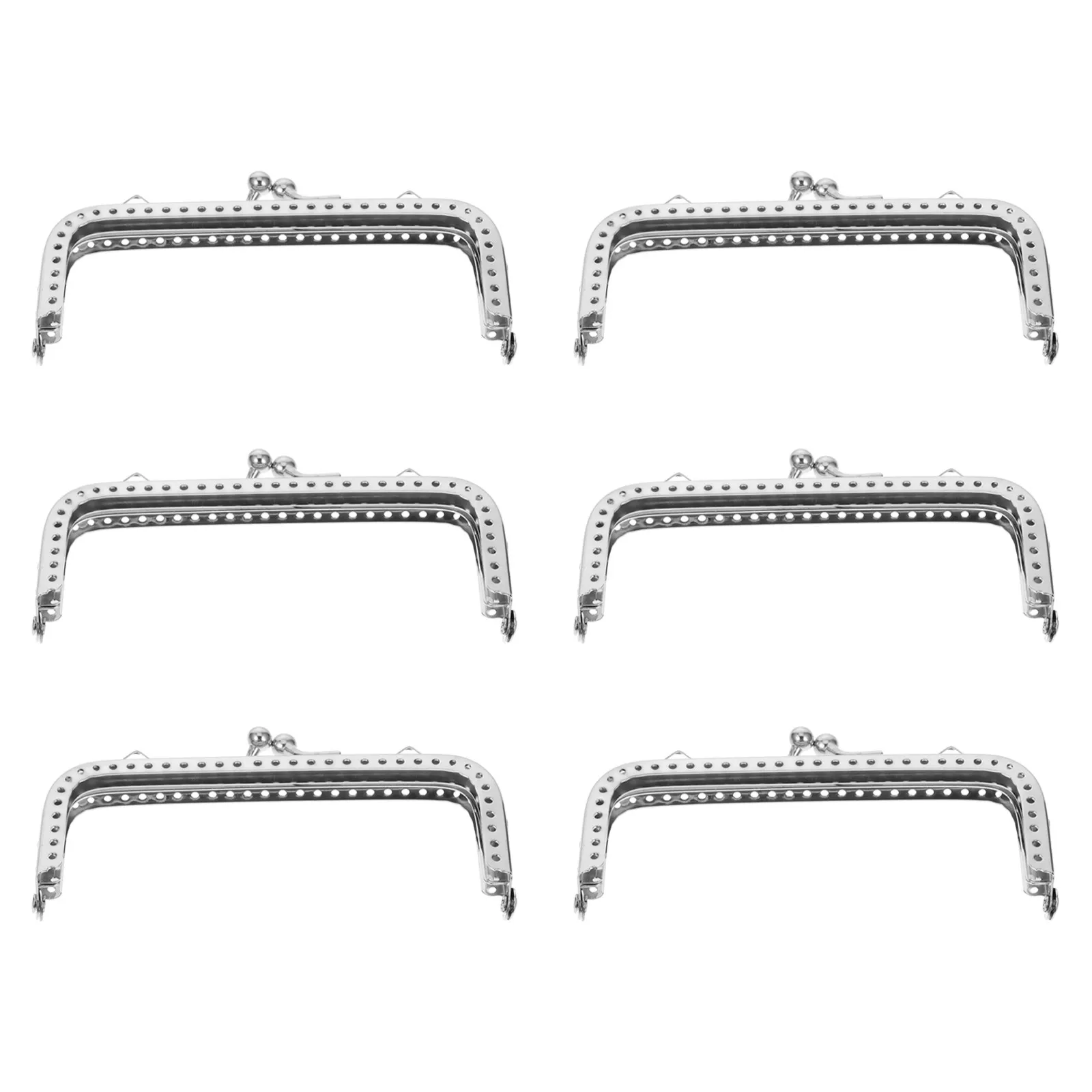 

6Pcs Purse Clasp Frames DIY Bag Handles Smooth Metal Lightweight for Handbag Coin Purse Weaving Bag Craft Replacement