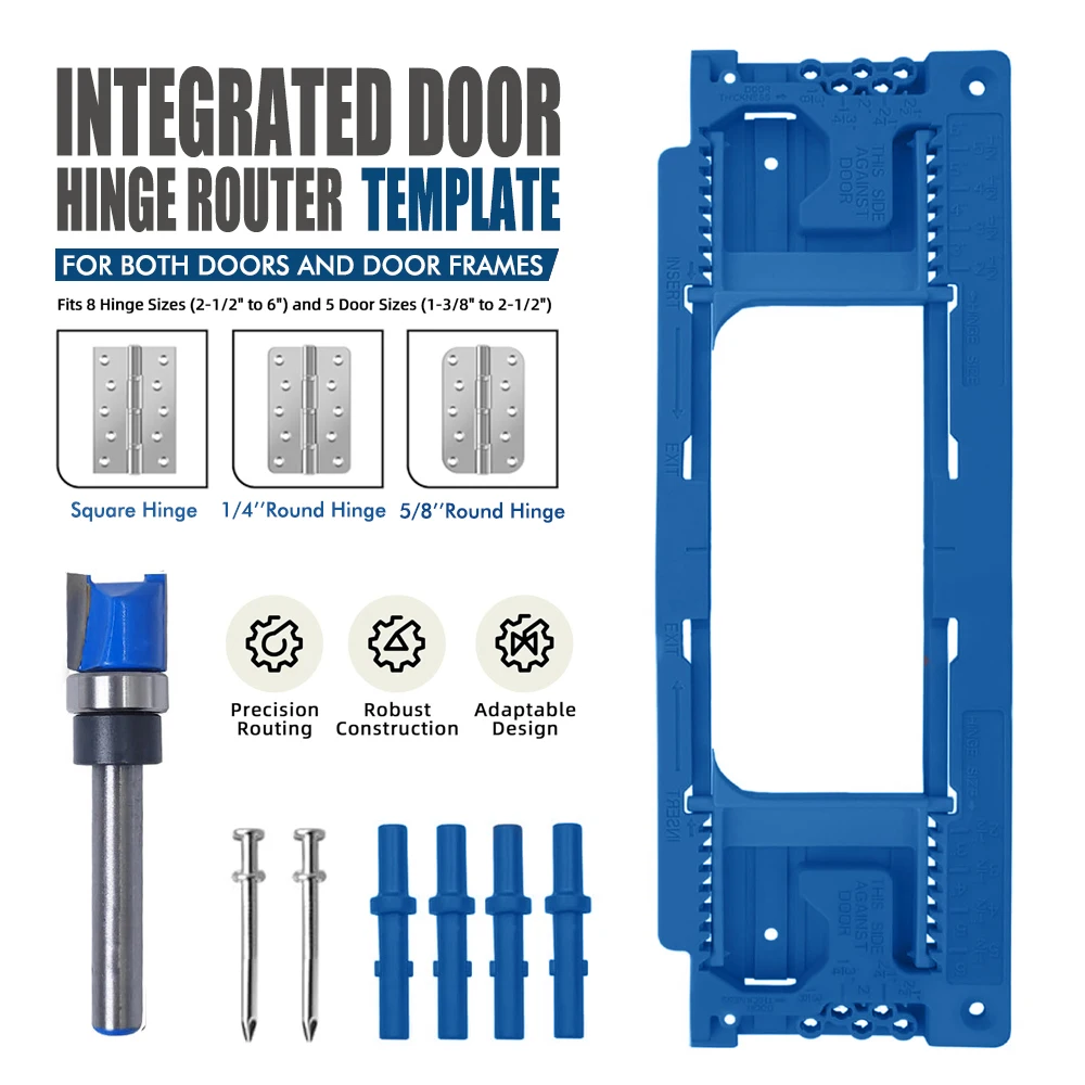 Integrated Door Hinge Router Template Hinge Door Lock Drilling Guide Door Hinge Installation Kit Woodworking Tools