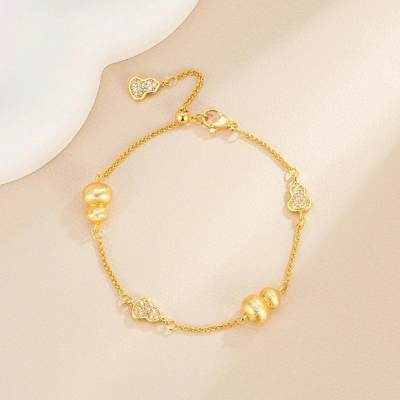 New Chinese style Brushed Gourd Bracelet Fashion Light Luxury Exquisite High-end Gold Color Bracelets for Women KOFSAC