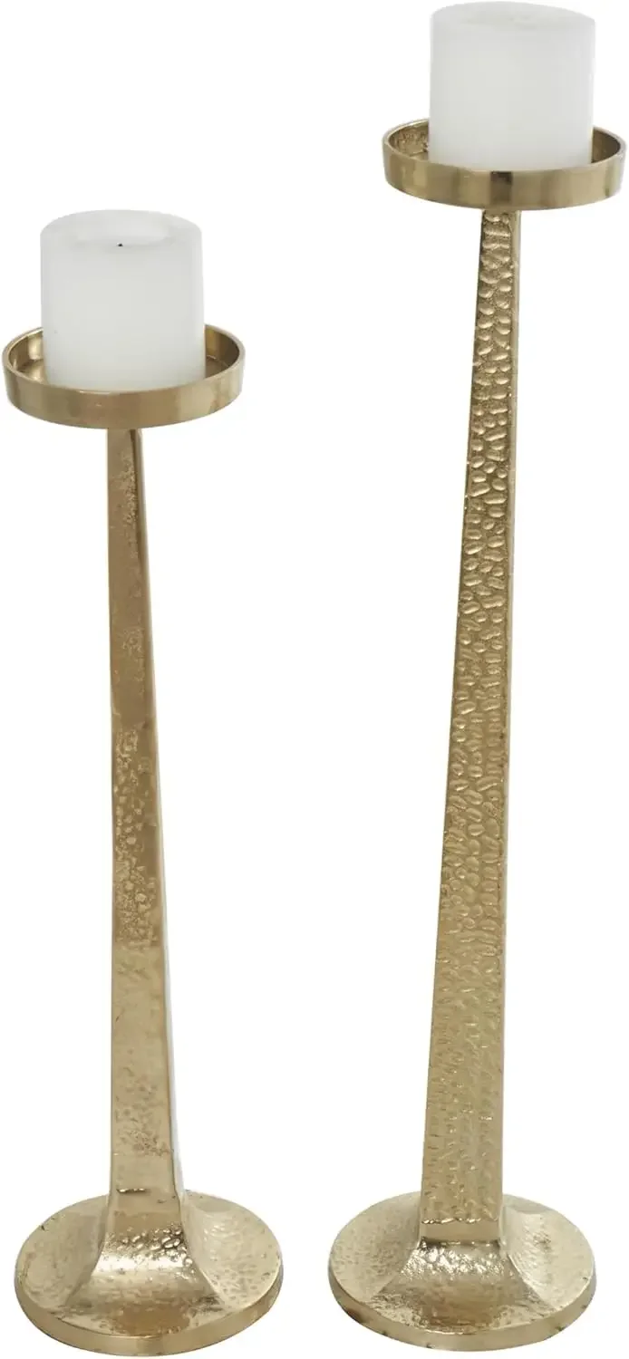 

Алюминиевый металлический декоративный подсвечник, высокая кованая подсвечница, набор из 2 подсвечников 32 дюйма, 27 дюймов, золото