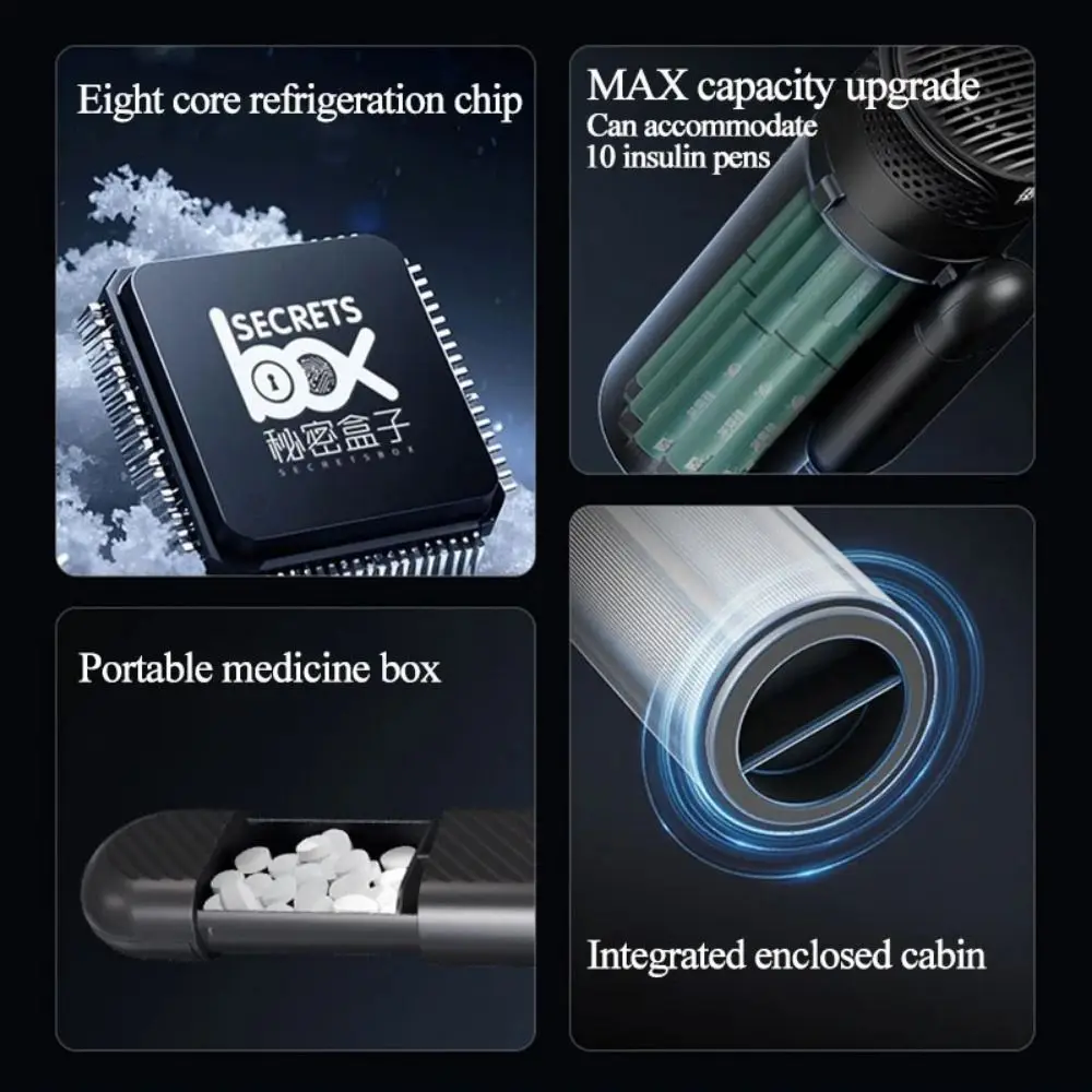 

Rechargeable Insulin Refrigerated Cup LCD Digital Display Large Capacity Medicine Refrigerator Cup Portable Design