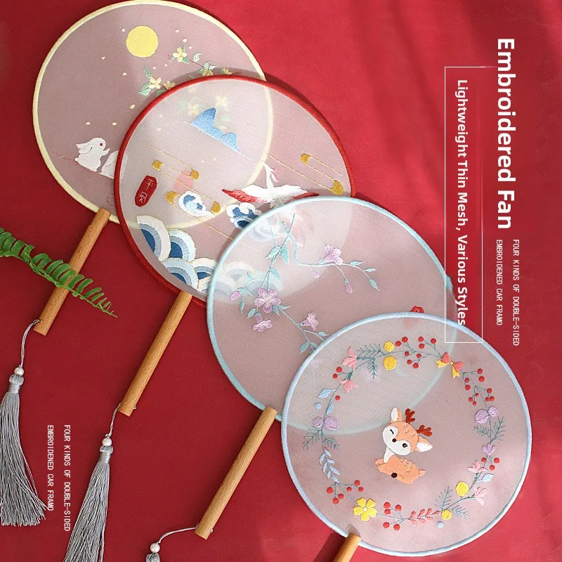 

Embroidery DIY Kit Handmade Summer Fan Material Package Beginner Friendly Ribbon Embroidery New Chinese Style Home Fabric