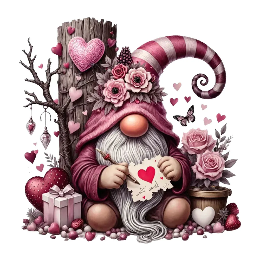 QT3347#Valentine'S Day Gnome Sticker Decal Stickers, Art Wall for Home, Cabinet, Refrigerator, Door, Toilet,Decoration
