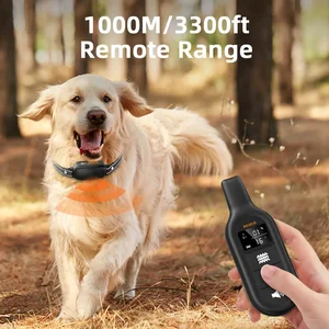 ROJECO-Elétrica Dog Training Collar, Digital recarregável, controle remoto, IPX7 impermeável Vibrador, Pet Dog Bark, Stop Shock Collar 8 principais vendas electric shock sex toys remote controle - №6