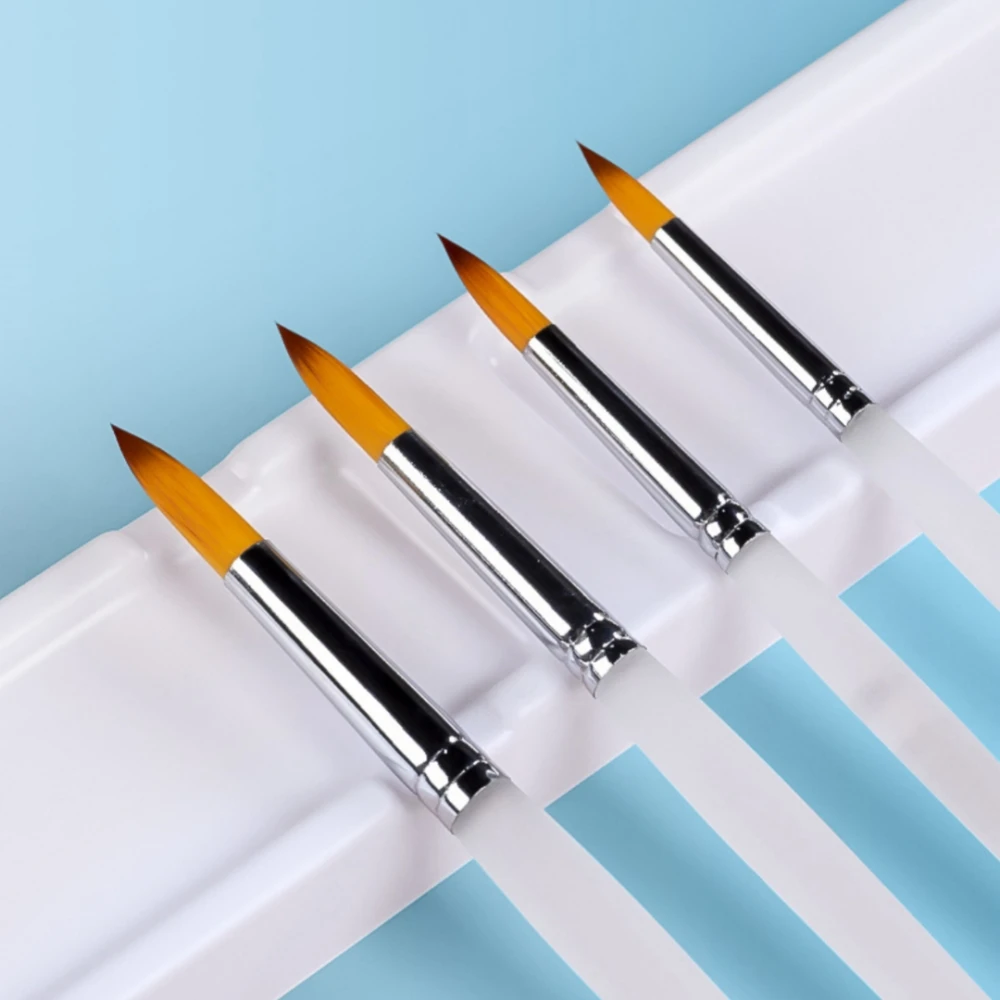 Borrence 7pcs/Set Nylon Hair Artist Paint Brushes Set for Acrylic Oil Watercolor Gouache Painting Hand Painted Hook Line Pen