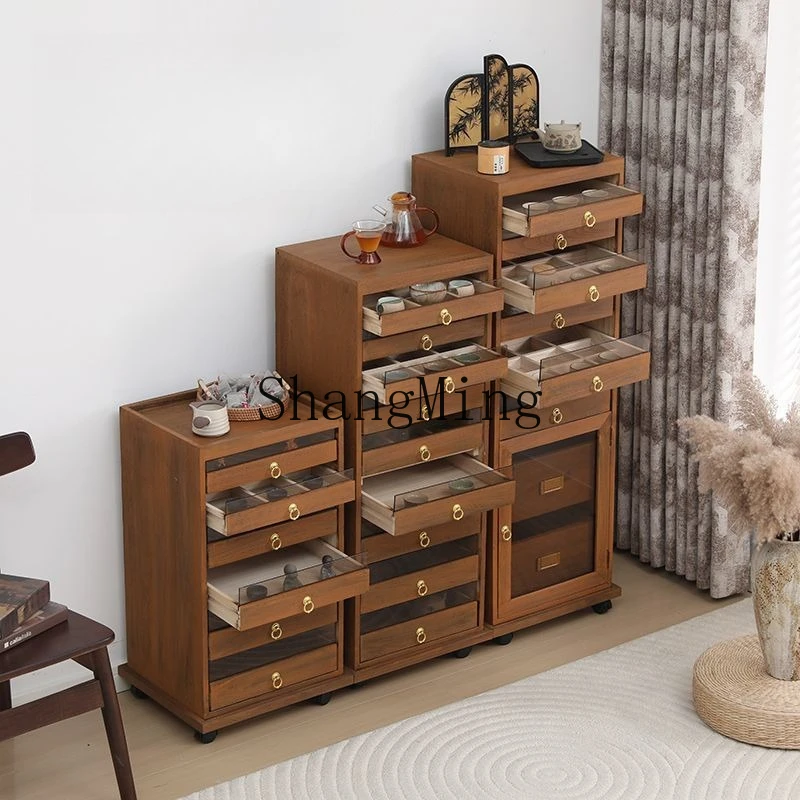 

CL new non-sticky walnut solid wood bracelet dental cabinet Wenwan jewelry tea set storage cabinet