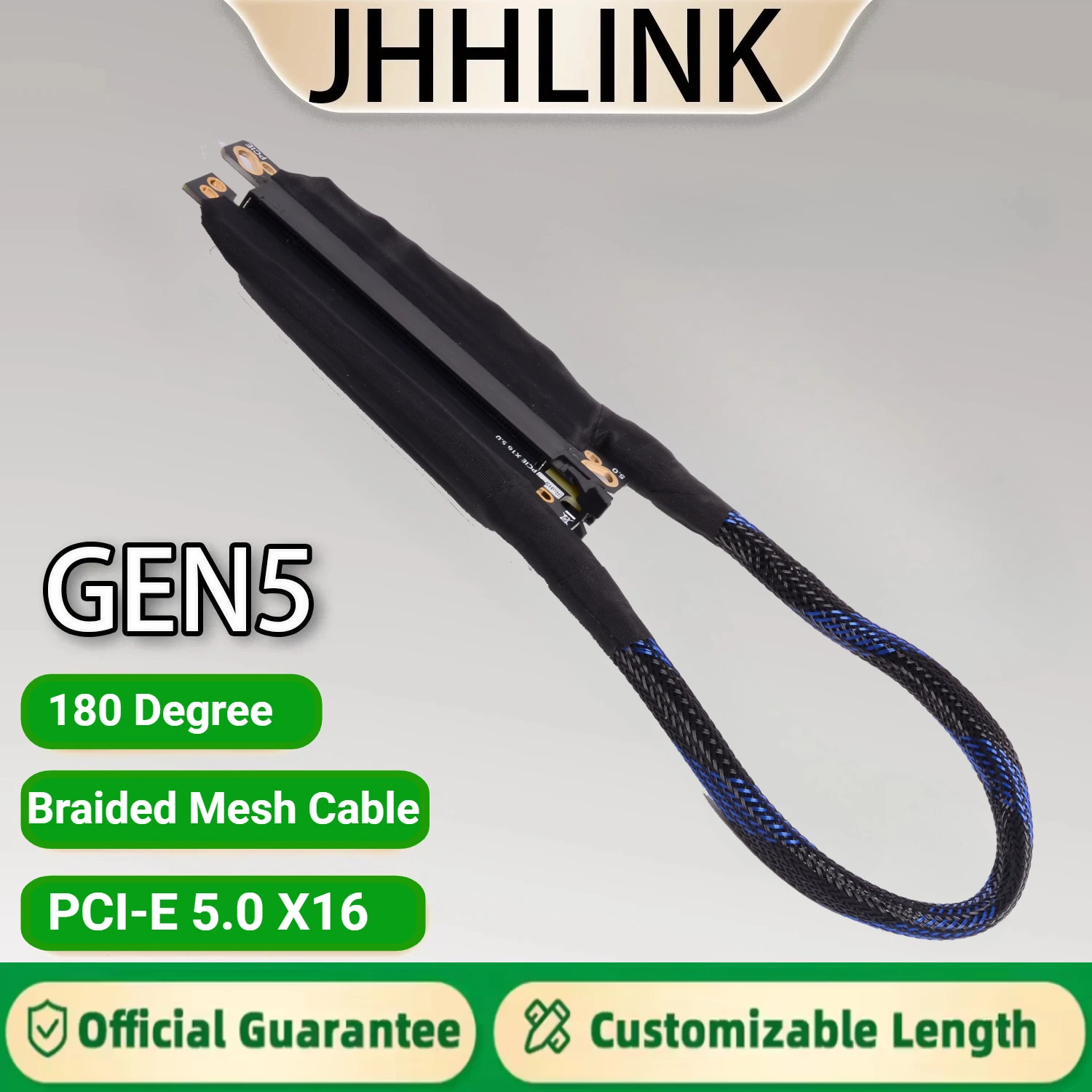

PCIE 5.0 X16 Server External Graphics Card 180° Straight Extension Cable 64GB\S GEN 5 Lossless Server Bendable Cable GPU Adapter