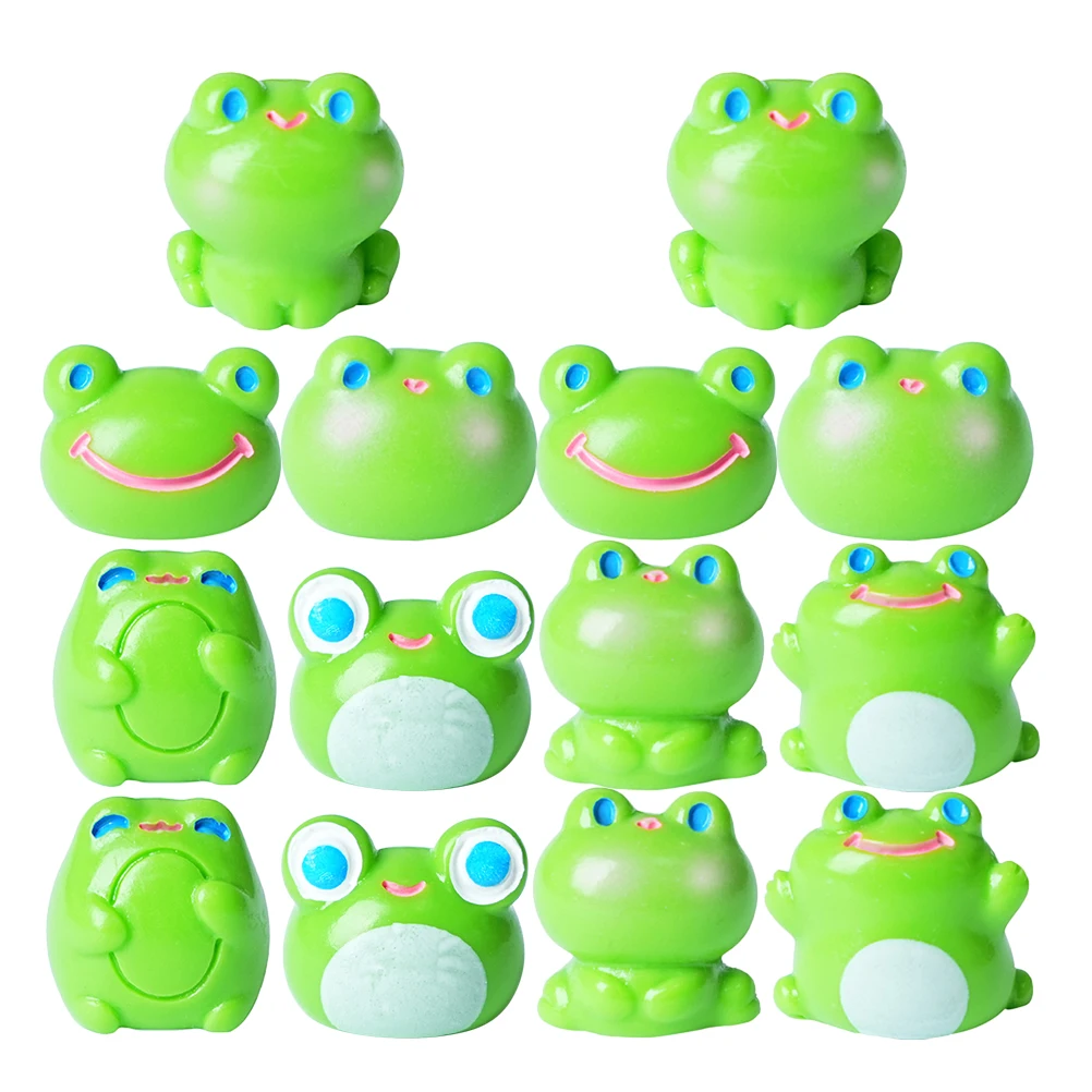 

14 Pcs Micro Landscape Frog Decorative Resin Animals Cute Decorations Diy Garden Projects Home Terrarium Accessories Ornaments