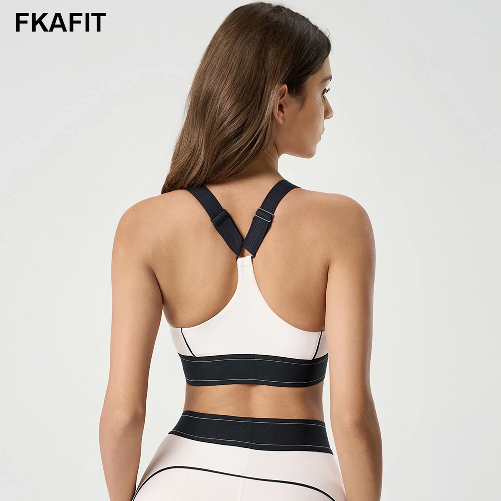 Medium Impact Adjustable Straps Women High Compression Racerback Smoothing Sports Bras With Removable Cups