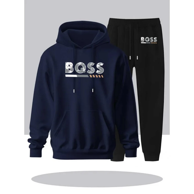 

Осенне-зимняя мужская спортивная одежда 2025 года, повседневный комплект для бега и фитнеса, толстовка с капюшоном, спортивные штаны, подходящие для мужчин и женщин