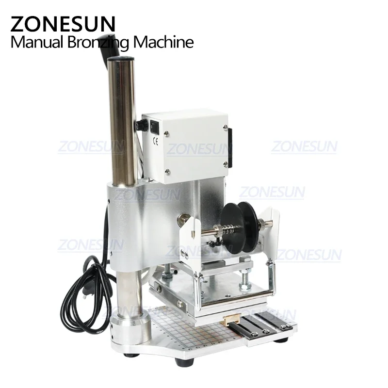 ZONESUN ZS-100 Hot Foil Stamping Machine Dual Purpose Manual Bronzing Embossing Machine Embosser for PVC Card leather wood paper