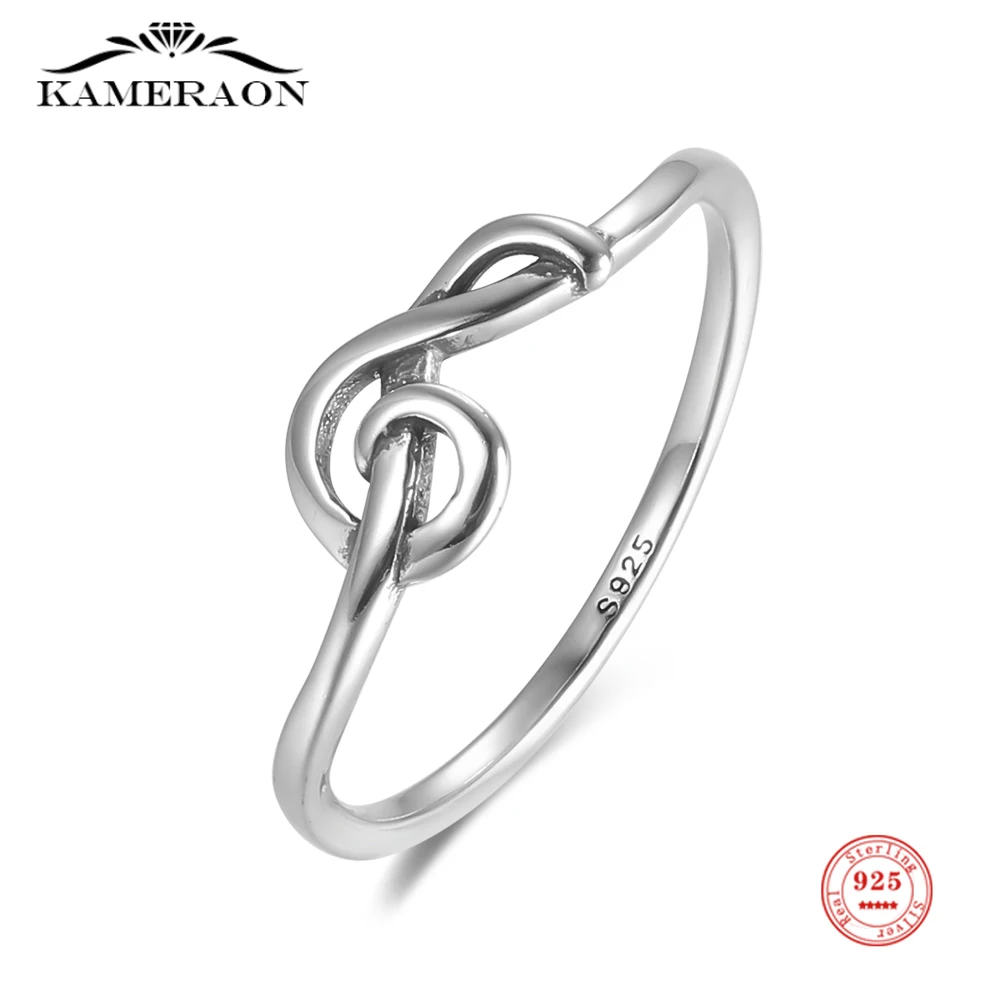 

Women's Sterling Silver 925 Jewelry Musical Note Design Finger Ring for Men Women Costume Accessories Fine Jewel Gifts