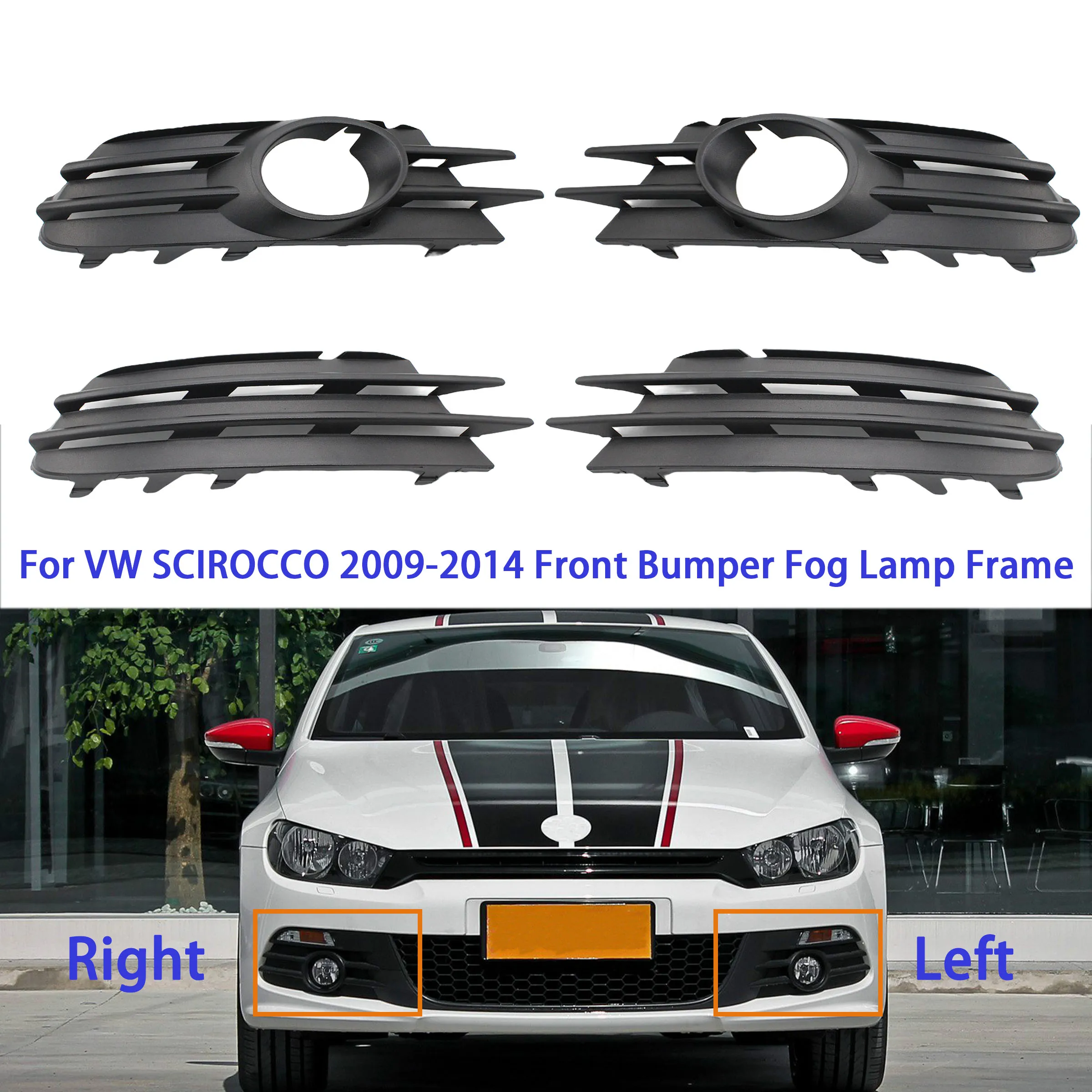 

For VW Scirocco 2009 2010 2011 2012 2013 2014 Front Bumper Fog Light Lamp Grill Cover Lower Grill Trim 1K8853666C 1K8853665B