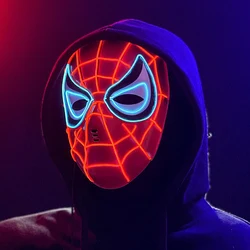 Marvel Avengers Glowing Light Mask Iron Man Spiderman Hulk Black Panther Cosplay Anime Figure Decoration Children Toys Gifts